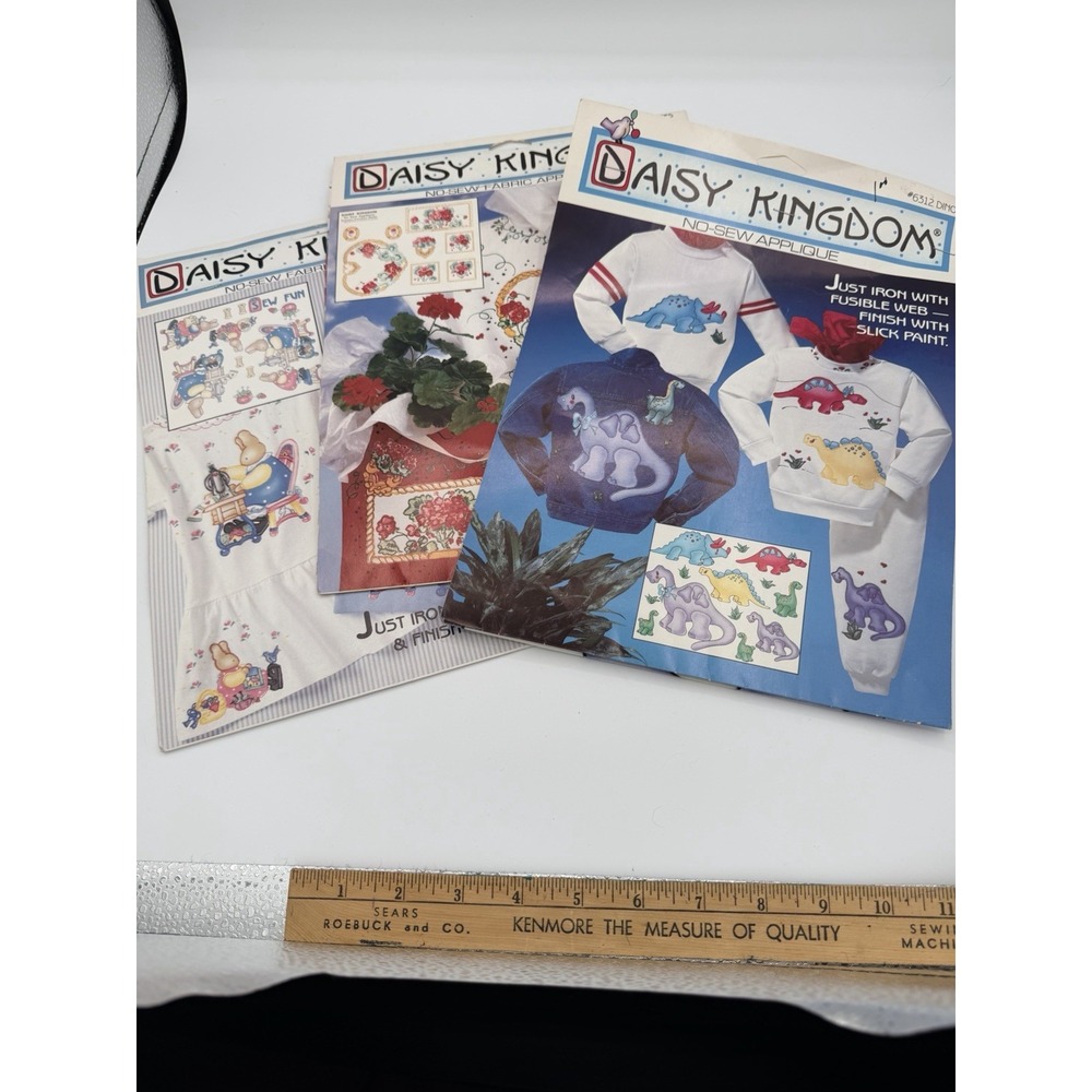 Daisy Kingdom New Old Stock no-sew fabric applique 3 Sets
